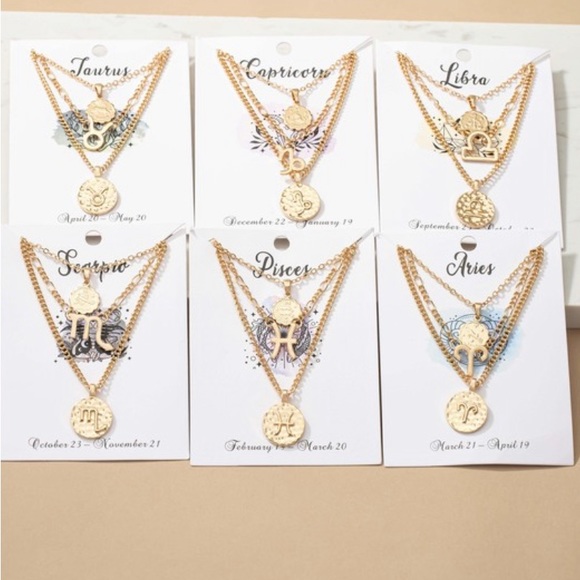 Pisces zodiac layered necklace - Picture 2 of 6